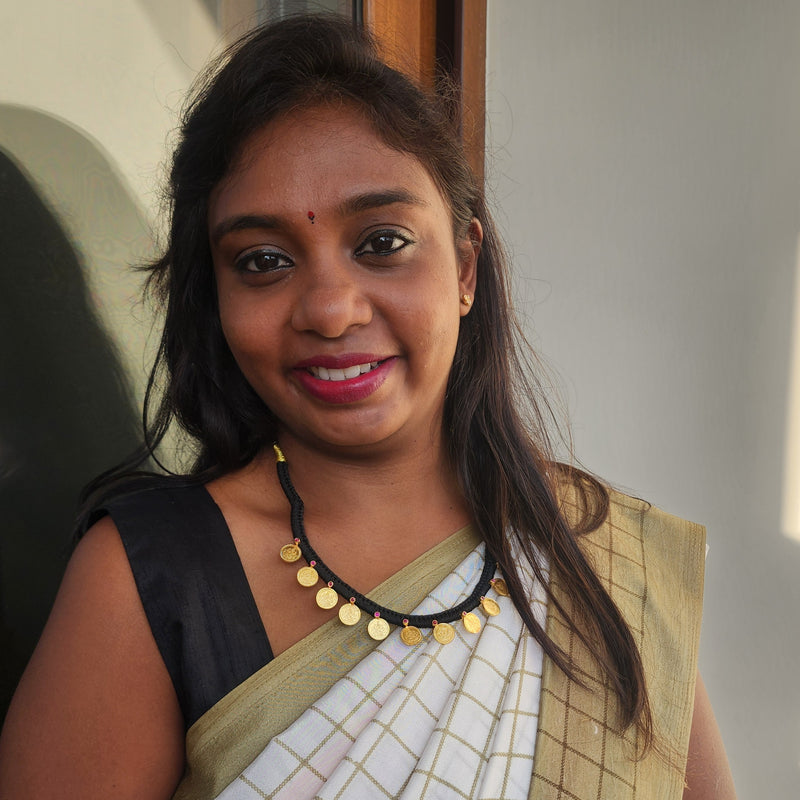 Kempu Kasu Thread Necklace