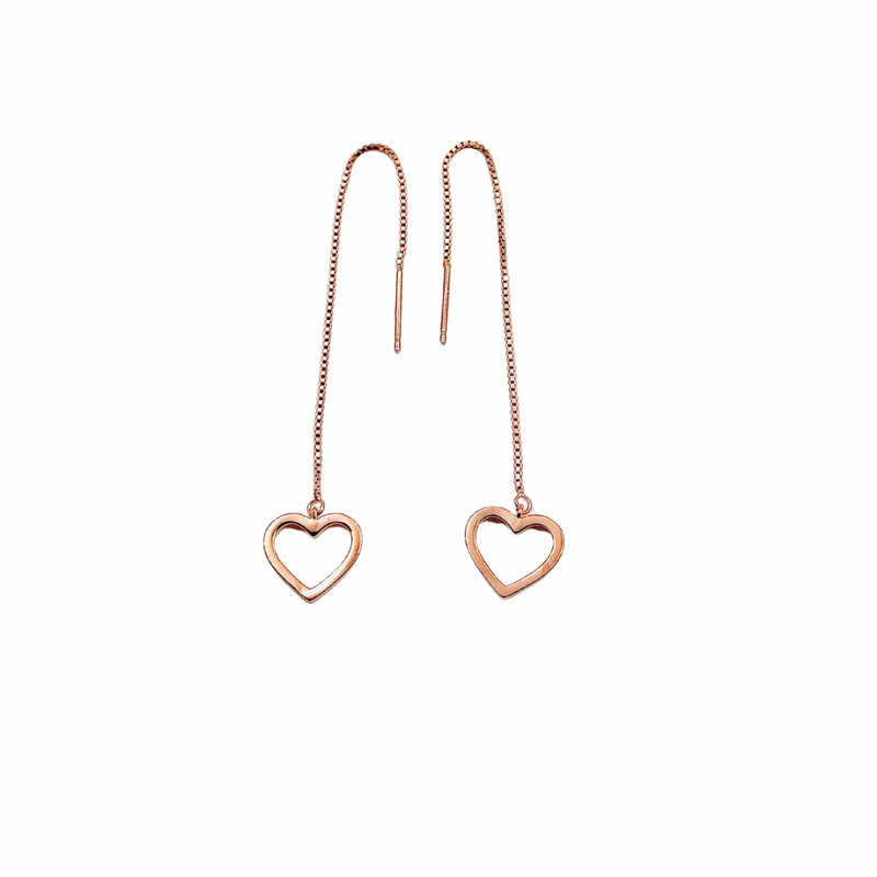 Heart 18k Rosegold 925 Silver Sui Dhaga Earrings