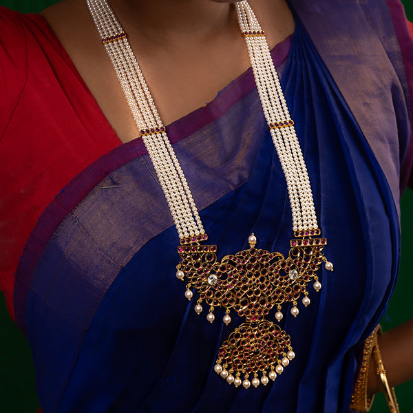 Fancy Makari Mala 4 line Pearl Mala