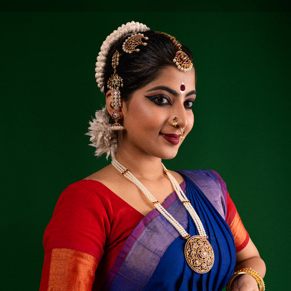 Rakudi Pendent 3 line Pearl Mala