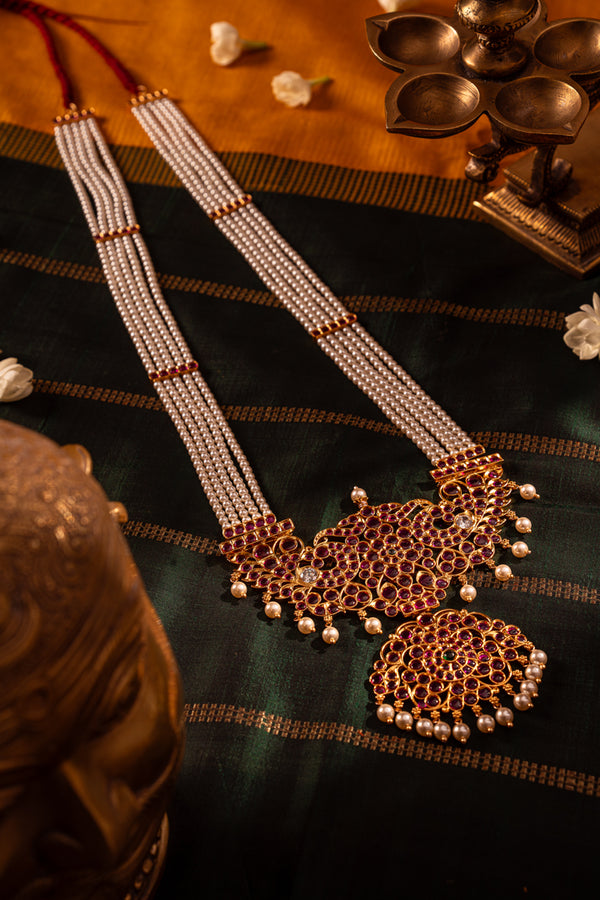 Fancy Makari Mala 4 line Pearl Mala