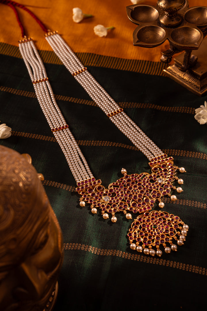 Fancy Makari Mala 4 line Pearl Mala
