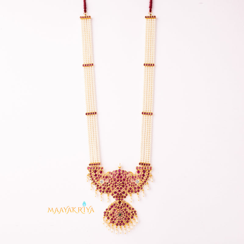 Fancy Makari Mala 4 line Pearl Mala