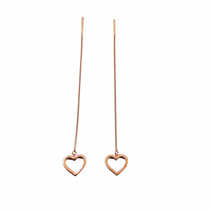 Heart 18k Rosegold 925 Silver Sui Dhaga Earrings