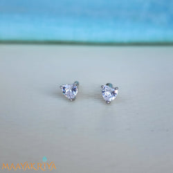Heart Silver Earrings Size 1