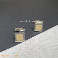 Square White Cufflinks