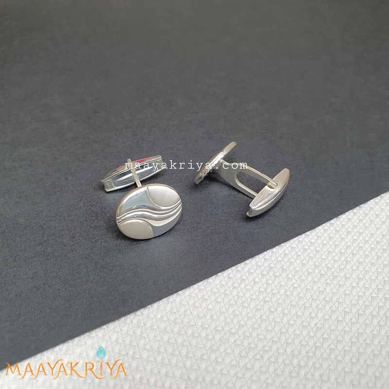 White Oval Cufflinks