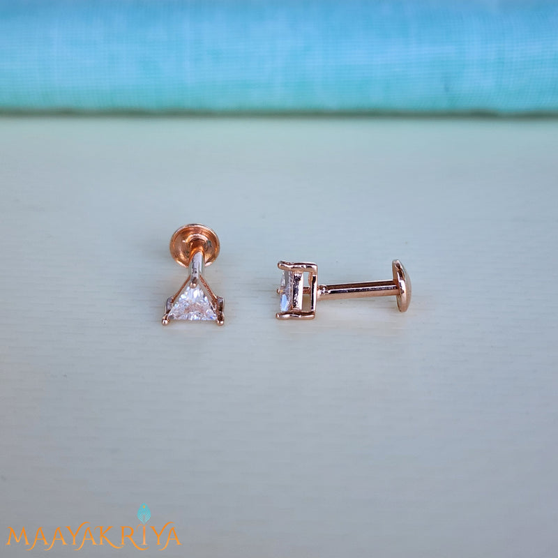 Triangle Silver Earrings Size 3