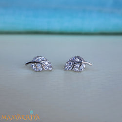 Leaflet Silver Earrings