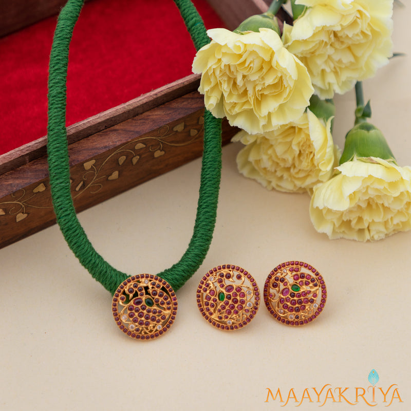 Golakara Peacock Pendant Set