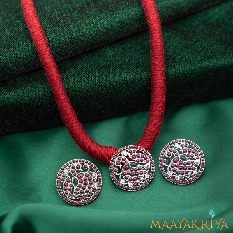 Golakara Peacock Pendant Set