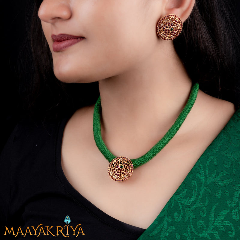 Golakara Peacock Pendant Set